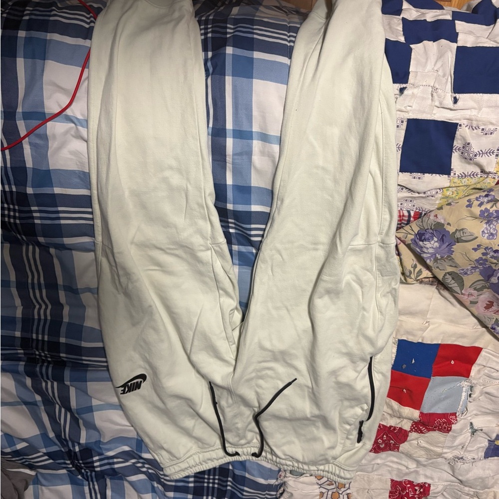 Nike White Jogger Pants with Black Detailing